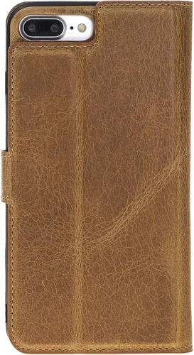 Vista 7 de HARDISTON Compatible con iPhone 7 Plus / 8 Plus Funda Cartera, Hecha a Mano de Cuero Genuino, Funda Magnética Desmontable con Tapa Abatible