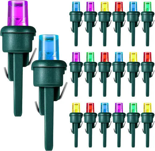 Vista 13 de Honoson 48 bombillas LED de invierno de 0.197 pulgadas de repuesto, gran angular, bombillas LED de invierno, cadena de repuesto, guirnalda de luces