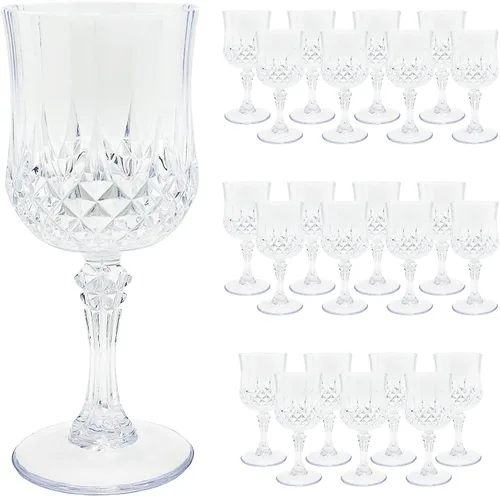 Vista 9 de 24 piezas de copas de vino de plástico negro, copas de vino de plástico reutilizables, copa negra tipo cáliz, vasos duraderos y resistentes que se