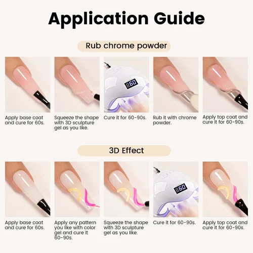 Vista 7 de RARJSM Gel de escultura 3D para diseños de arte de uñas, DIY Nail Charms Pegamento de diamantes de imitación 3D Nail Craving GelPolish Pintura