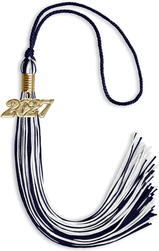 Vista 274 de Endea Graduation - Borla de doble color mixto con fecha dorada (negro/dorado antiguo, 2021)