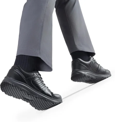 Vista 7 de Bruno Marc Zapatos de trabajo antideslizantes para hombre, zapatos de trabajo ligeros impermeables y tenis de restaurante o servicio de alimentos