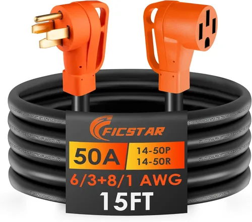 Vista 14 de Cable de extensión RV de 30 pies y 50 amperios para exteriores