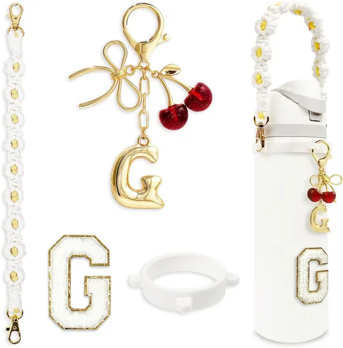 Vista 108 de Letter Handle Strap Accessories with Cute Initial Charm Compatible with Owala Water Bottle 24oz 32oz 40oz Owala Kids