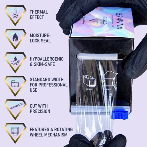 Vista 2 de Película conservadora superior de 1300 pies [1,312.3 ft] - Envoltura de microblading para rubor labial, kit de tinte de laminación de cejas