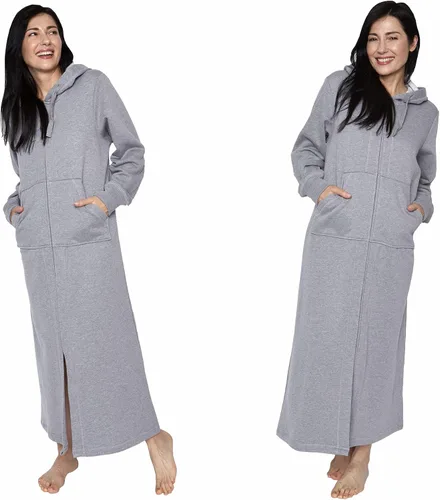 Vista 7 de Mansfield, KayAnna - Sudadera de longitud completa con capucha y cremallera, ajuste relajado, color gris