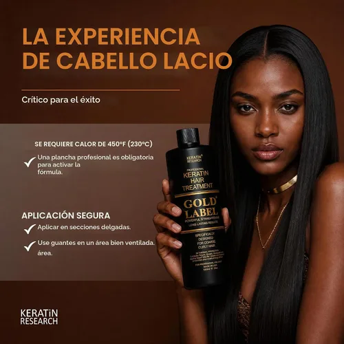 Vista 8 de Gold Label - Tratamiento capilar profesional con queratina brasileña, fórmula súper mejorada específicamente diseñada para tipos de cabello grueso