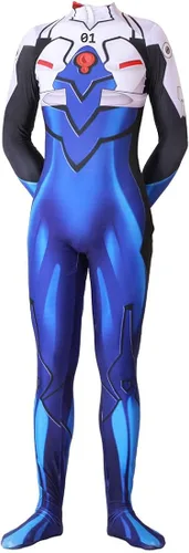 Vista 4 de Leaffly Cosplay Ikari Shinji Zentai traje traje