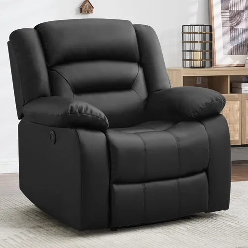 Vista 8 de EBELLO Silla reclinable eléctrica clásica, de piel sintética, silla reclinable eléctrica de gran tamaño con cojín suave y respaldo, sofá con cómodo