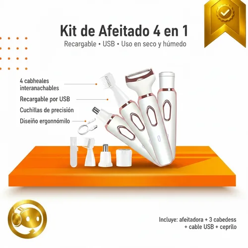 DEPILADORA DE DAMA 4 EN 1