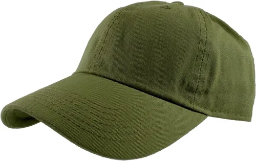 Vista 2 de Gelante Gorras de béisbol 100% algodón liso en blanco tamaño ajustable al por mayor a granel de 12 unidades Verde militar