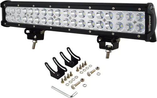 Vista 12 de Willpower - Barra de luz LED de trabajo de 12 pulgadas 72 W para camión, automóvil, ATV, todoterreno, 4x4, Jeep Truck luz de conducción