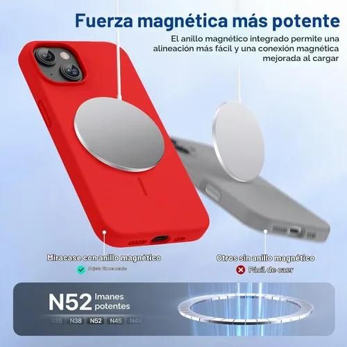 Vista 4 de Miracase - Funda diseñada para iPhone 13 con protector de pantalla de vidrio templado y forro de microfibra suave antiarañazos, funda de silicona