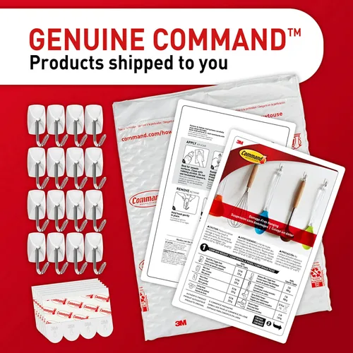 Vista 6 de Command - Ganchos de alambre (tamaño pequeño), color blanco Damage-Free Hanging with Adhesive No Tools Wall Hooks for Hanging Decorations in