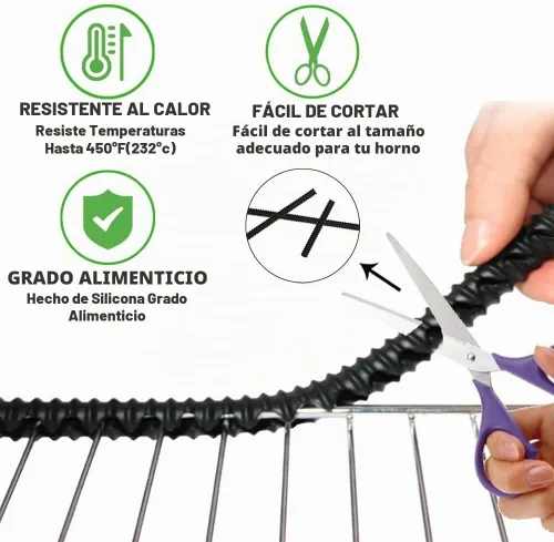 Vista 6 de Protectores extralargos para horno de 22 pulgadas, paquete de 2 protectores de horno resistentes al calor para estantes, protector de borde de Negro