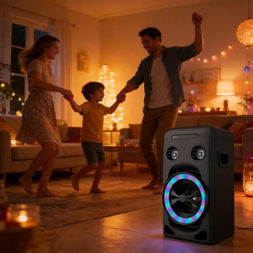 Vista 8 de Sistema estéreo para el hogar de 100 W con reproductor de CD, radio FM, Bluetooth, entrada AUX/USB, función de karaoke, conector para auriculares