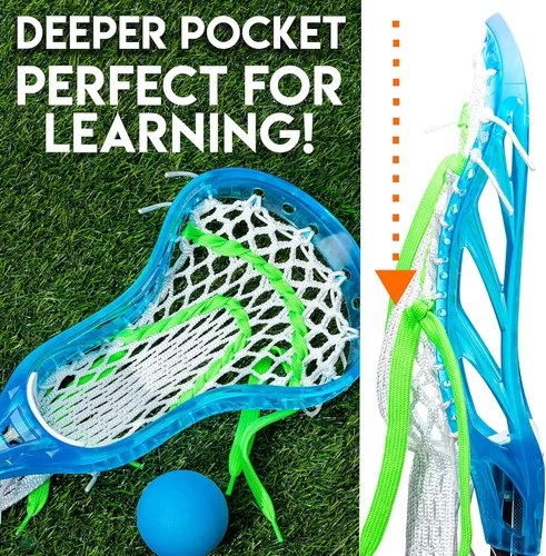 Vista 7 de Franklin Sports Juego Mini de Palo de Lacrosse + Bola para Niños - Palo de Lacrosse Plástico Venom para Principiantes - Juego Perfecto para Niños +