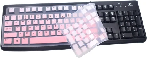 Vista 13 de Funda de silicona para teclado de escritorio ultrafina, compatible con Logitech K120 y MK120 teclado USB con cable (azul degradado)