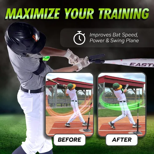 Vista 4 de Entrenador de bateo de béisbol/sóftbol – Entrenador de swing ayuda para la práctica de bateo y bateo – Equipo de entrenamiento de béisbol