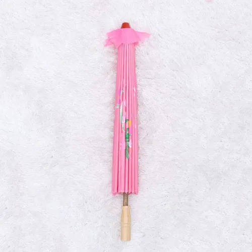 Vista 9 de HEALLILY Paraguas japonés chino de papel al óleo, sombrilla para bailar Umberlla, accesorios de fotografía para adultos o niños (rosa)