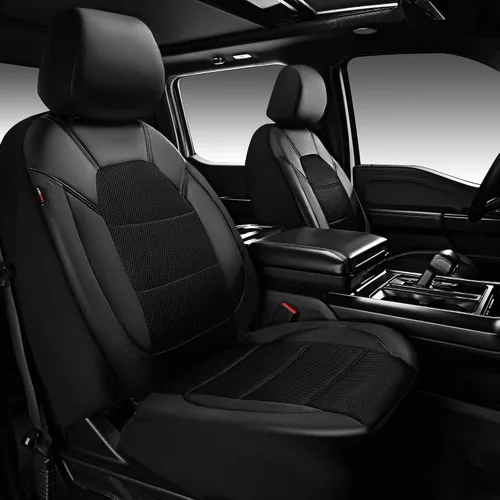 Vista 20 de CAR PASS Fundas de cuero para asientos delanteros solamente, con fundas de asiento delantero de malla de aire, transpirables, fundas de asiento