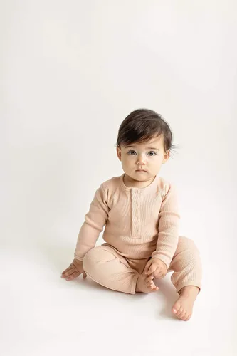 Vista 5 de NEUTBABY Mamelucos de una pieza de manga larga de algodón para niños y niñas