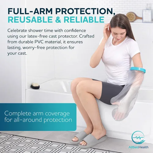Vista 4 de Funda de fundición de brazo grande para ducha – Protector de fundición 100% impermeable para ducha Cubierta fundida con sello hermético – Brazo