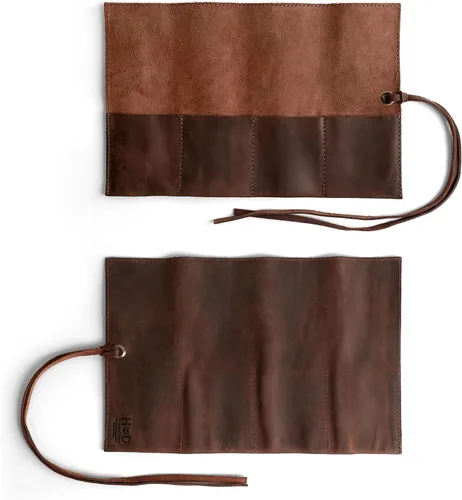 Vista 13 de Hide & Drink, Organizador de rollos de reloj de cuero hecho a mano de cuero de grano completo, con capacidad para hasta 4 relojes, fácil de llevar