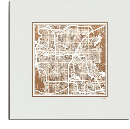 Vista 161 de O3 Design Studio San Diego, CA Paper Cut Map Matted Grey 20x20 in Paper Art