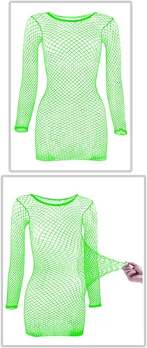 Vista 6 de LEMON GIRL - Vestido de lencería de malla para mujer, 6 piezas, talla general