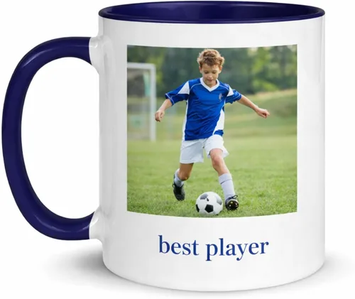 Vista 5 de Taza de café personalizada de 11 onzas de cerámica – Agregue foto, texto o logotipo Taza con imagen personalizada, impresión a doble cara, apta
