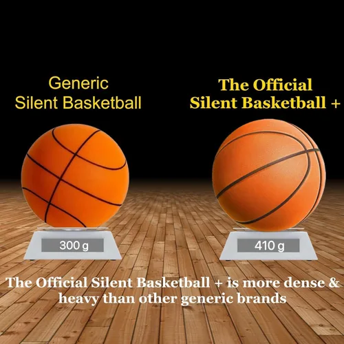 Vista 5 de Balón de baloncesto silencioso oficial (29.5") o para mujeres 28.5" - Diseño de espuma PU ranurada para rebote realista, balón de entrenamiento sin
