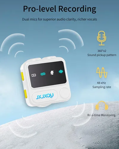 Vista 7 de Micrófono Lavalier inalámbrico para iPhone Android, mini micrófono