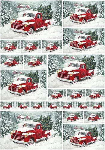 Vista 12 de Papel de arroz para Decoupage A4 Feliz Navidad (Cara de Papá Noel Rosa - 2 hojas)