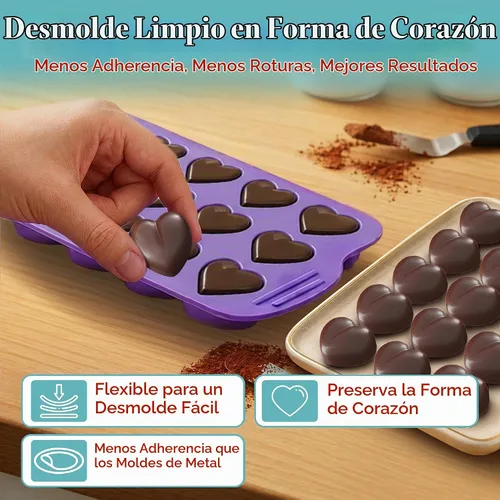Vista 5 de Bakerpan Mini moldes de silicona en forma de corazón, antiadherentes