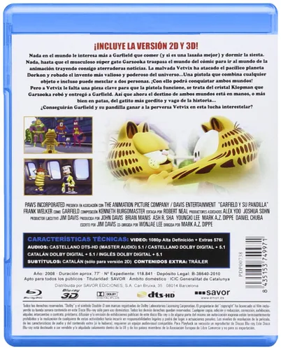 Vista 2 de Garfield 3D (3D & 2D) Blu-Ray, Reg.ABC Import - Spain