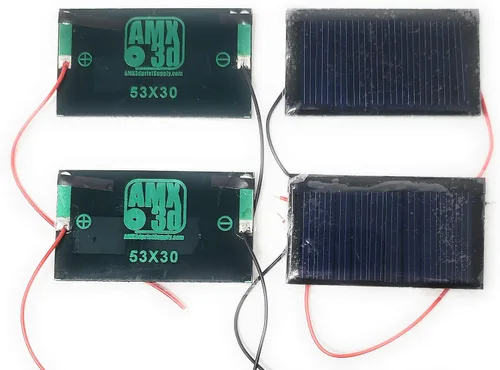 Vista 4 de AMX Solar 5V 30mA 53X30mm Micro Mini Células de Energía para Paneles con Cables - Proyectos DIY - Juguetes - 3.6V Carga 4 Pcs
