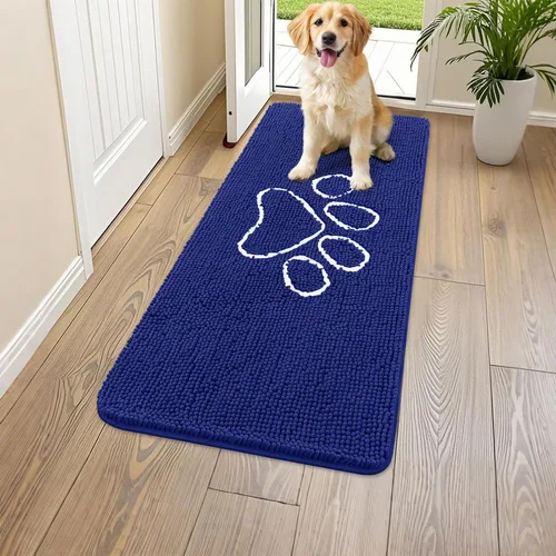Vista 69 de Smiry Tapete para puerta de perro para patas fangosas, absorbente y Gris y negro