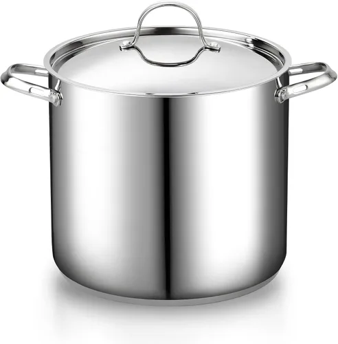 Vista 10 de Cooks Standard Olla de Acero Inoxidable 18/10 de 6 Cuartos de Galón, Olla Clásica Profunda para Cocinar Conservas Utensilios de Cocina Horno