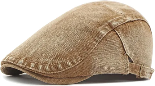 Vista 14 de Gorra de Newsboy para hombre, ajustable, plana, Ivy Gatsby, gorra de conducción de cabbie, transpirable, de algodón, gorra de golf