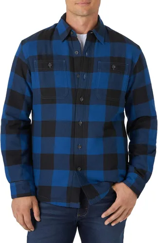 Vista 17 de Wrangler Authentics Men's Long Sleeve Sherpa Lined Shirt Jacket Índigo