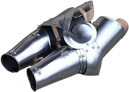 Vista 3 de Caballero Medieval Armadura de Brazo Completo Reebrace, Vambrace and Elbow Cops Silver, plateado