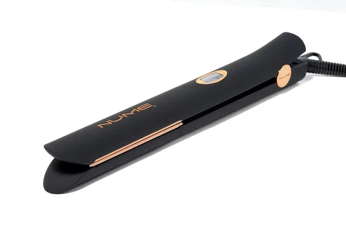 Vista 3 de NuMe Style Setter - Plancha plana de titanio, planchas flotantes de 1 pulgada con acondicionamiento de iones negativos, tira de luz infrarroja