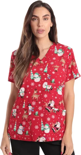 Vista 38 de Just Love - Tops de trabajo festivos para mujer Aqua - Luna y estrellas