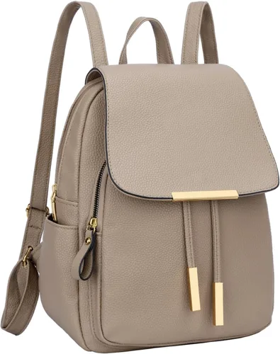 Vista 18 de KKXIU - Mochila de cuero de moda para mujeres y damas, bolsa de viaje y para el día, con correa para los hombros, A-Negro, Mediana, Mochila