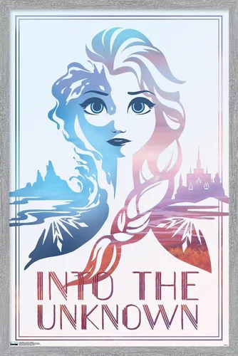Vista 18 de Trends International Disney Frozen 2 - Póster de pared con texto en inglés "Into the Unknown", 14.725 x 22.375 pulgadas, versión enmarcada de madera