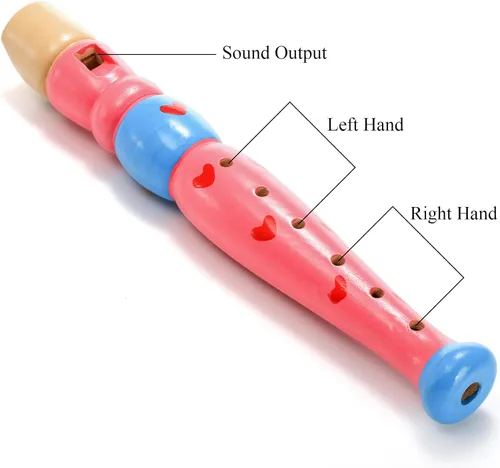 Vista 3 de Foraineam 7 piezas pequeñas grabadoras de madera instrumento musical flauta de madera, colorido Piccolo Woodwind música rítmica grabador