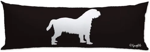 Vista 7 de Funda de almohada con silueta de galgo italiano, color blanco, con cremallera, para decoración del hogar, sofá, cama, 20 x 54 pulgadas 10