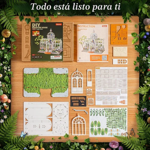 Vista 7 de Rolife Greenhouse Miniature House Kit with LED Light