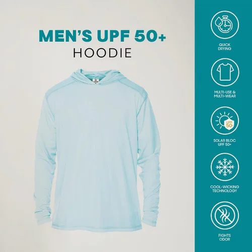 Vista 3 de Vapor Apparel Sudadera con capucha de manga larga con protección solar UPF 50+ para hombre y estilo de vida al aire libre